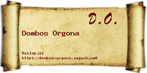 Dombos Orgona névjegykártya